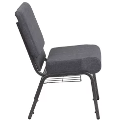 Flash Furniture HERCULES Series 21"W Church Chair With Book Rack & Silver Vein Frame - Dark Grey Fabric -Professional Office Supply Store ff351cfb973b7ed2e4d816f8020afe9a6d2de8f5 square2985706 3